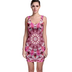 Twirling Pink, Abstract Candy Lace Jewels Mandala Bodycon Dress by DianeClancy