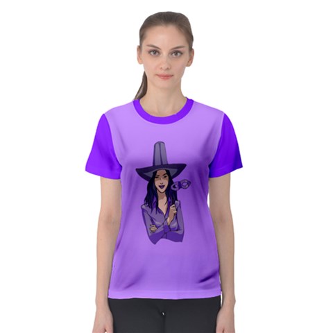 Purple Witch Women s Full All Over Print Sport T-shirt by FunWithFibro