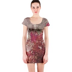 Floral Print Collage  Short Sleeve Bodycon Dress by dflcprintsclothing