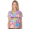 Candy Color s Circles Women s V－Neck Sport Mesh Tee View1