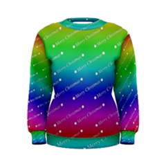 Merry Christmas,text,rainbow Women s Sweatshirts by ImpressiveMoments