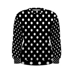 Black And White Polka Dots Women s Sweatshirts by GardenOfOphir