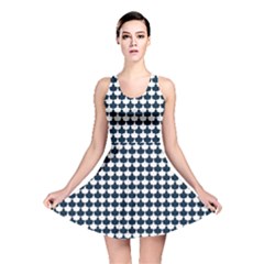 Navy And White Scallop Repeat Pattern Reversible Skater Dresses by PaperandFrill