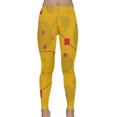 Yellow Abstract Sky Yoga Leggings by Valentinaart