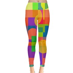 Colorful Geometrical Design Leggings  by Valentinaart
