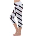 Elegant black, red and white lines Capri Yoga Leggings View2