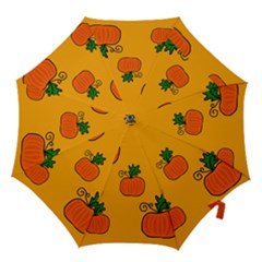 Thanksgiving Pumpkins Pattern Hook Handle Umbrellas (large) by Valentinaart