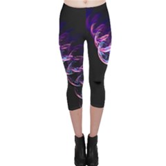 Pink And Purple Bubbles Capri Leggings  by traceyleeartdesigns