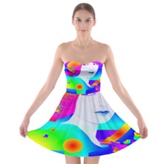 Abstract Color Dream Strapless Bra Top Dress by icarusismartdesigns