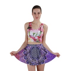 Flower Of Life Indian Ornaments Mandala Universe Mini Skirt by EDDArt