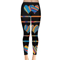 Colorful Harts Pattern Leggings  by Valentinaart