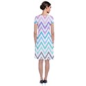 Colorful wavy lines Short Sleeve Front Wrap Dress View2