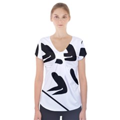 Archery Skiing Pictogram Short Sleeve Front Detail Top by abbeyz71