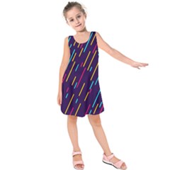 Background Lines Forms Kids  Sleeveless Dress by Nexatart