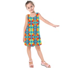 Pop Art Abstract Design Pattern Kids  Sleeveless Dress by Nexatart