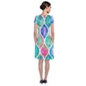 Rainbow moroccan mosaic  Short Sleeve Front Wrap Dress View2