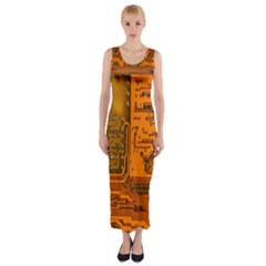 Circuit Fitted Maxi Dress by Nexatart