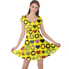 Heart Circle Star Cap Sleeve Dresses by Nexatart
