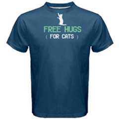 Blue Free Hugs For Cats  Men s Cotton Tee by FunnySaying
