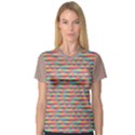 Background Abstract Colorful Women s V-Neck Sport Mesh Tee View1