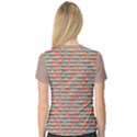Background Abstract Colorful Women s V-Neck Sport Mesh Tee View2