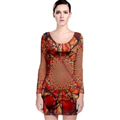 Dreamcatcher Stained Glass Long Sleeve Bodycon Dress by Amaryn4rt