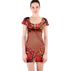 Dreamcatcher Stained Glass Short Sleeve Bodycon Dress by Amaryn4rt