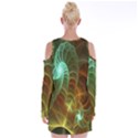 Art Shell Spirals Texture Velvet Long Sleeve Shoulder Cutout Dress View2