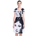 Audrey Hepburn Short Sleeve Front Wrap Dress View1