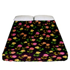 Flowers Roses Floral Flowery Fitted Sheet (california King Size) by Simbadda