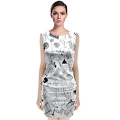 Furniture Black Decor Pattern Sleeveless Velvet Midi Dress by Simbadda