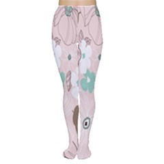 Background Texture Flowers Leaves Buds Women s Tights by Simbadda
