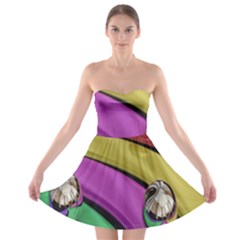 Balloons Colorful Rainbow Metal Strapless Bra Top Dress by Simbadda