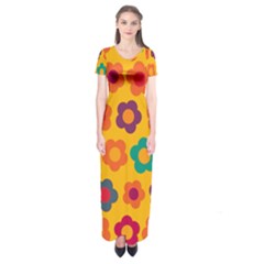 Floral Pattern Short Sleeve Maxi Dress by Valentinaart