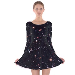 Extreme Deep Field Long Sleeve Velvet Skater Dress by SpaceShop