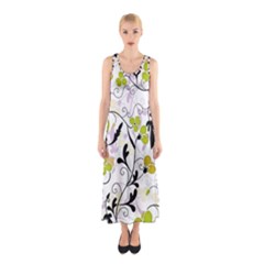 Floral Pattern Sleeveless Maxi Dress by Valentinaart