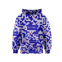 Digital Computer Graphic Qr Code Is Encrypted With The Inscription Kids  Pullover Hoodie by Amaryn4rt