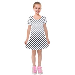 Polka Dots Kids  Short Sleeve Velvet Dress by Valentinaart