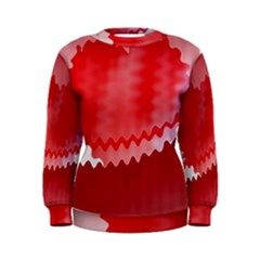 Red Fractal Wavy Heart Women s Sweatshirt by Simbadda