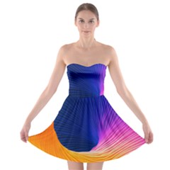 Wave Waves Chefron Color Blue Pink Orange White Red Purple Strapless Bra Top Dress by Mariart