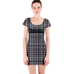 Crosshatch Target Line Black Short Sleeve Bodycon Dress by Mariart