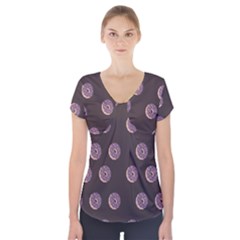 Donuts Short Sleeve Front Detail Top by Mariart