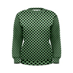 Polka Dot Green Black Women s Sweatshirt by Mariart