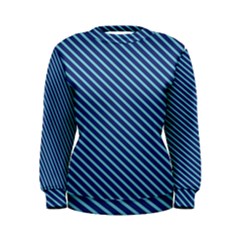 Striped  Line Blue Women s Sweatshirt by Mariart