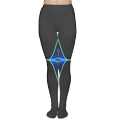 Sine Squared Line Blue Black Light Women s Tights by Mariart