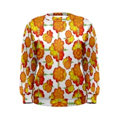 Colorful Stylized Floral Pattern Women s Sweatshirt by dflcprintsclothing