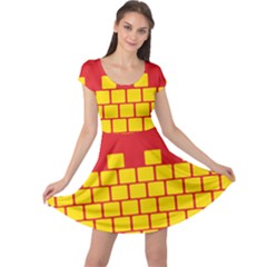 Firewall Bridge Signal Yellow Red Cap Sleeve Dresses by Mariart