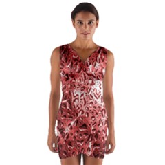 Water Drops Red Wrap Front Bodycon Dress by Nexatart