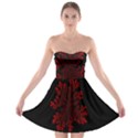 Dendron Diffusion Aggregation Flower Floral Leaf Red Black Strapless Bra Top Dress View1