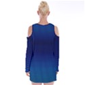 Blue Dot Velvet Long Sleeve Shoulder Cutout Dress View2